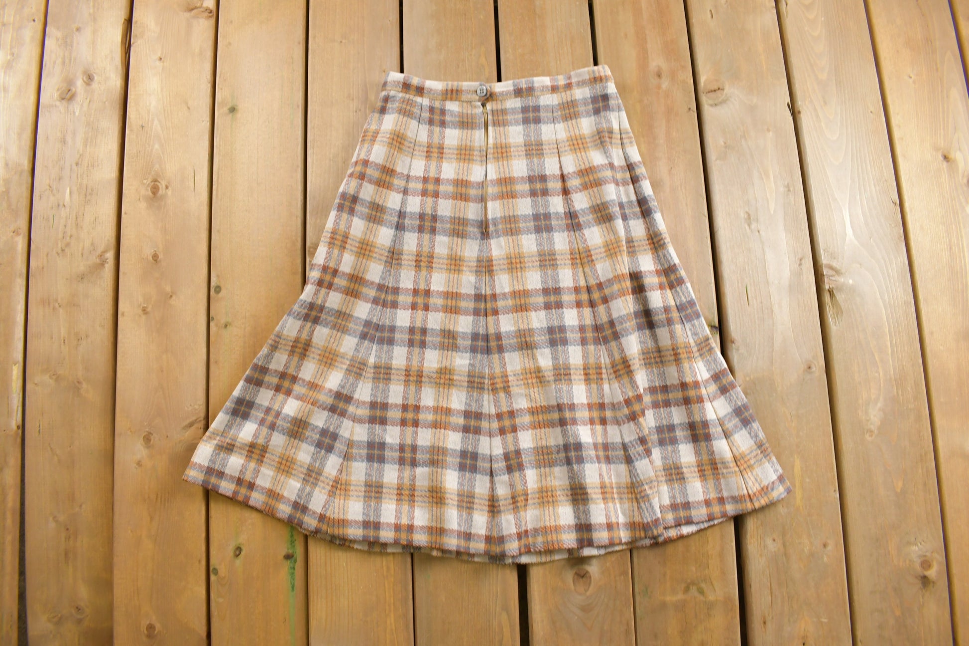 Vintage 1970s Tartan Plaid Skirt Size 28