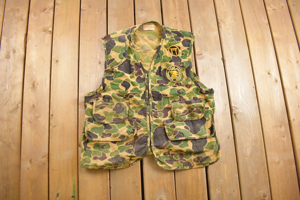 Vintage 1970s Saf T Bak Camo Hunting Vest