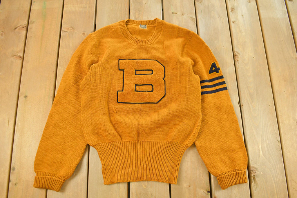 Vintage 1940s Nelson Knitting Mills of Duluth Collegiate Varsity Style Knit Sweater Men's Small