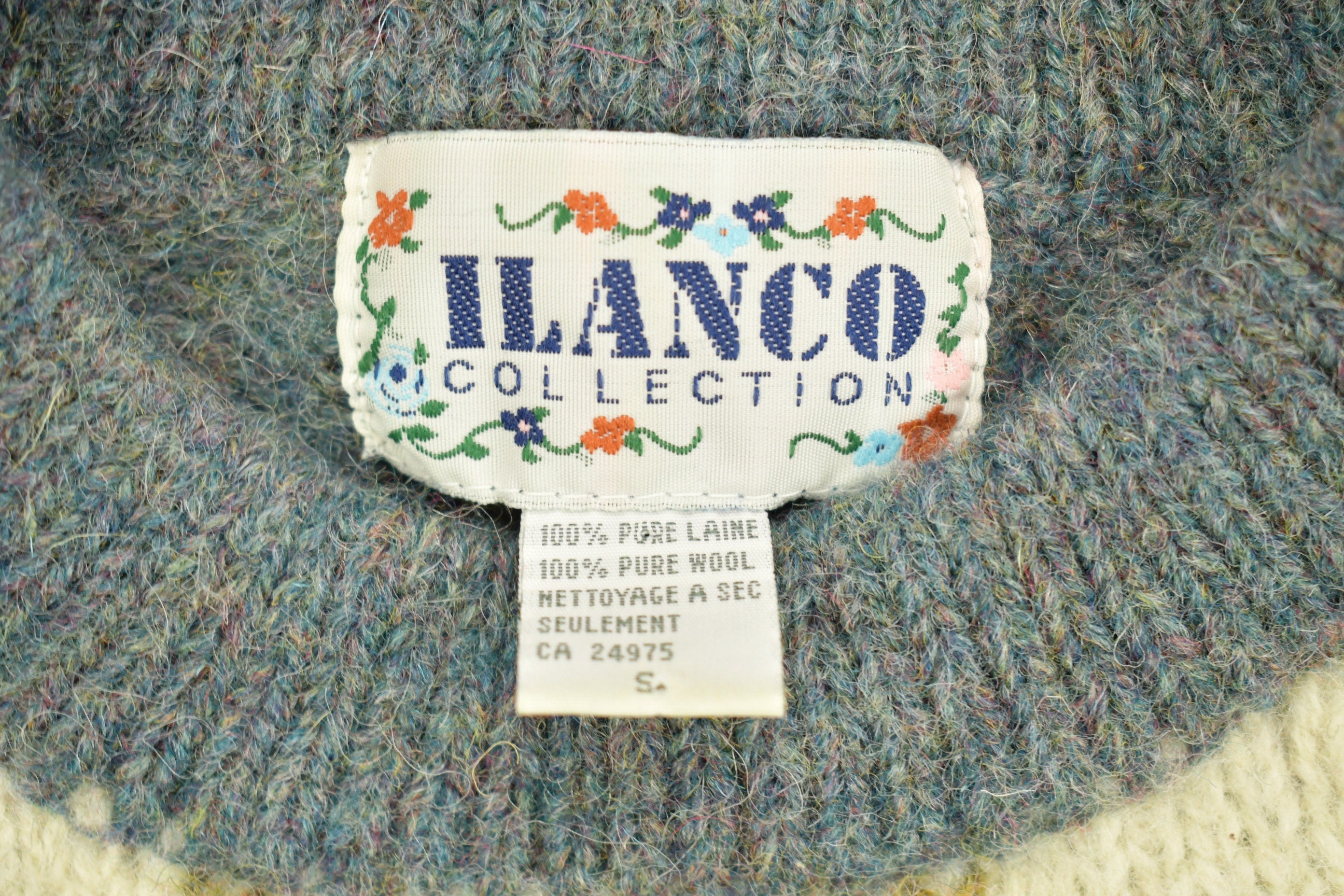 Vintage 1990s Ilanco Patchwork Knitted Crewneck Sweater  Vintage 90s Crewneck  All Over Pattern  Abstract Pattern  Pure Wool