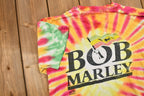 Vintage Early 1990s Thrashed Bob Marley Confrontation Tie Dye T-Shirt