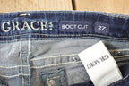 Vintage Deadstock Y2K Grace LA Bedazzled Low Rise Jeans Women's Size 27 x 32