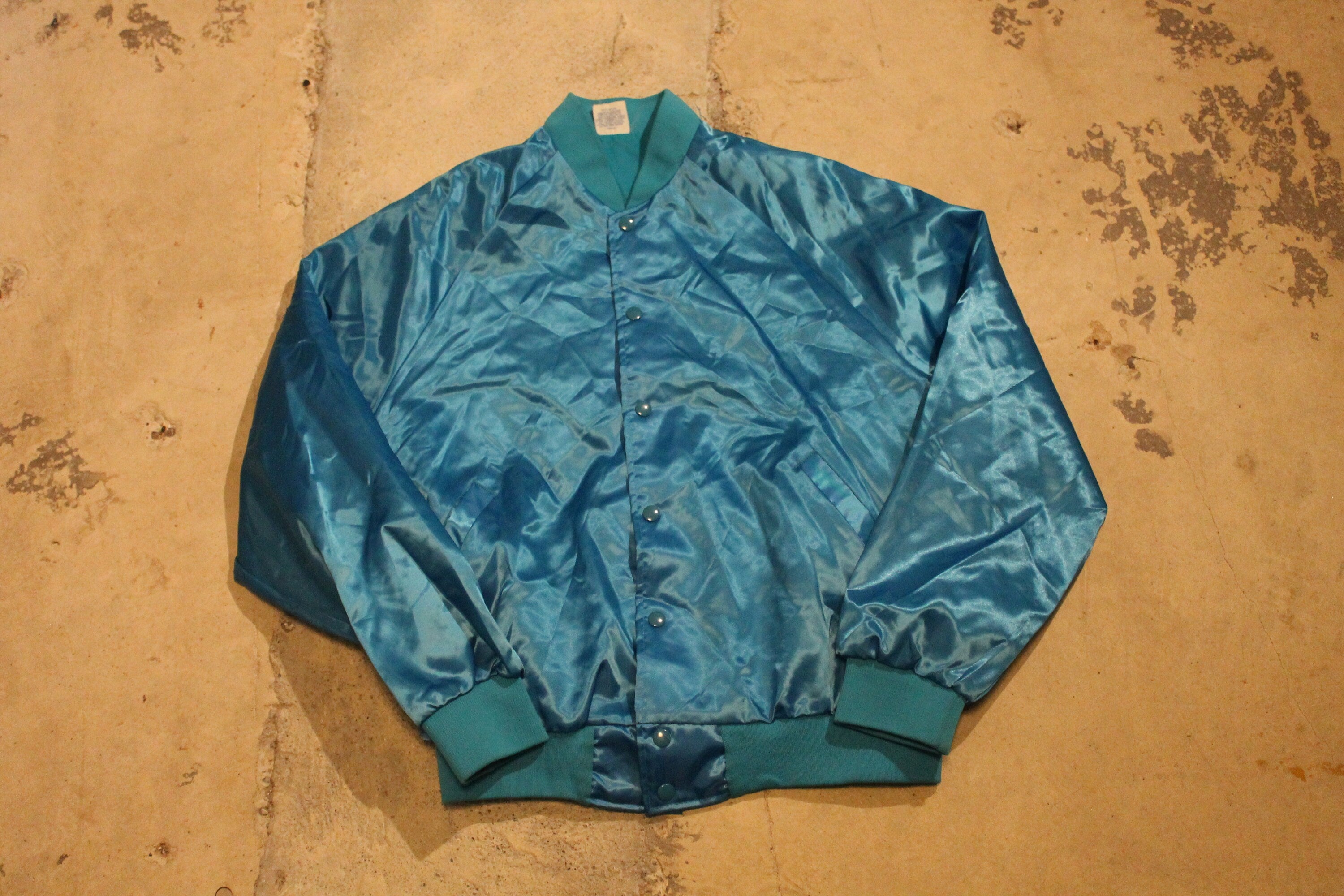 Vintage 1980s Children's World Ministry Snap Button Satin Bomber Jacket