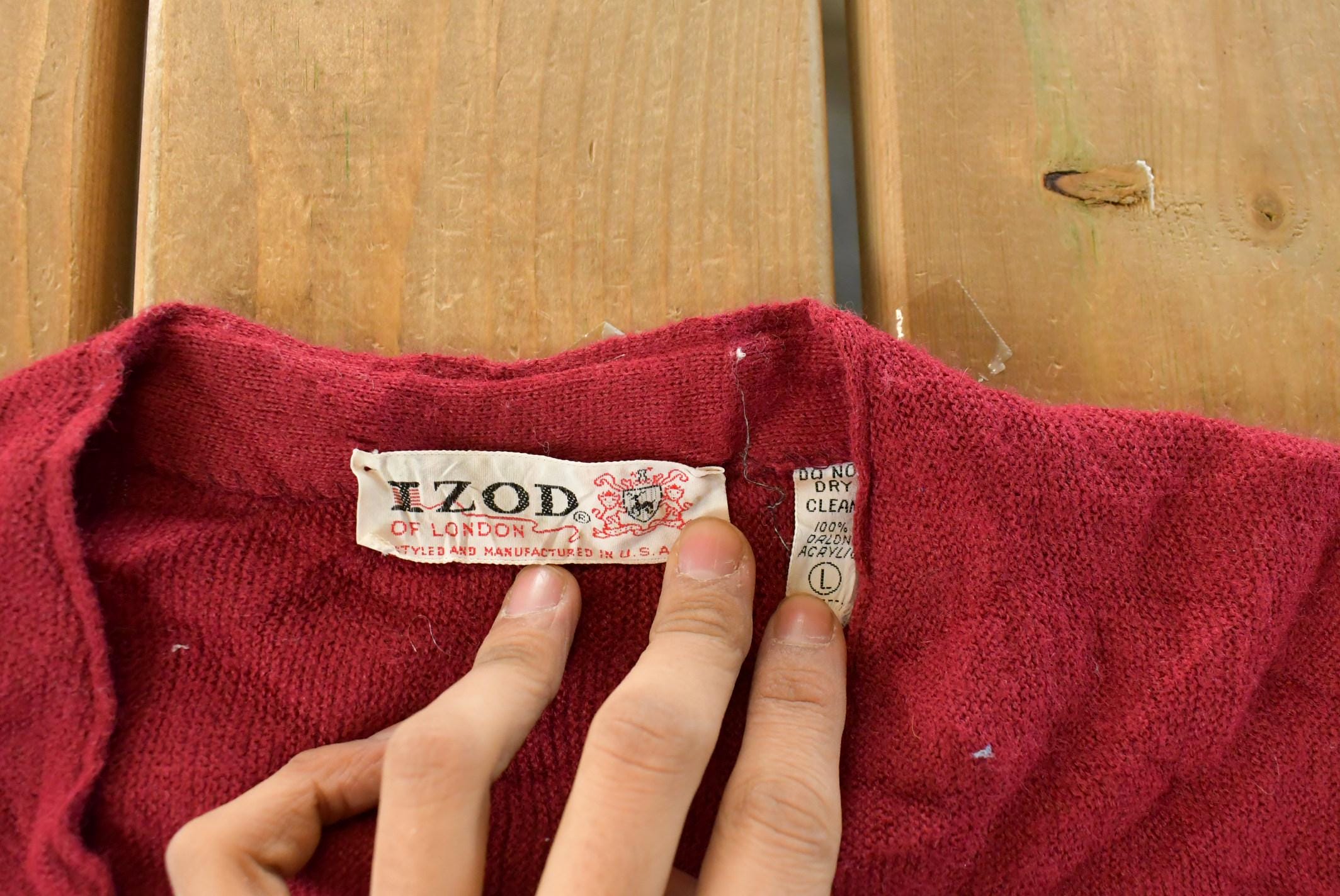 Vintage 1980s Izod of London Knit Cardigan Sweater Men's Large