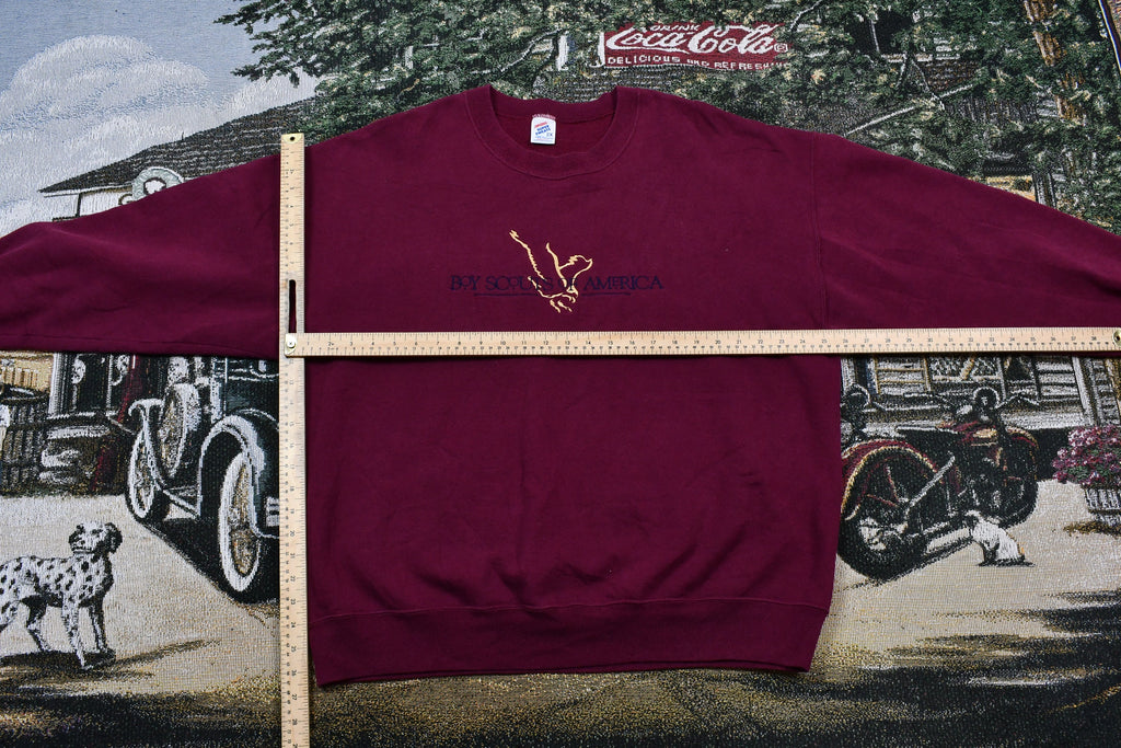 Vintage 1990s Boy Scouts Of America Embroidered Crewneck / Jerzees Super Sweats Sweatshirt / Made In USA / Pullover Sweatshirt / Streetwear