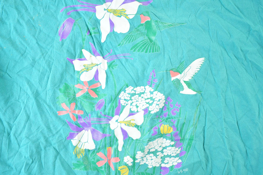 Vintage 1990s Niagara Falls Canada Floral Print Souvenir T-Shirt Men's L