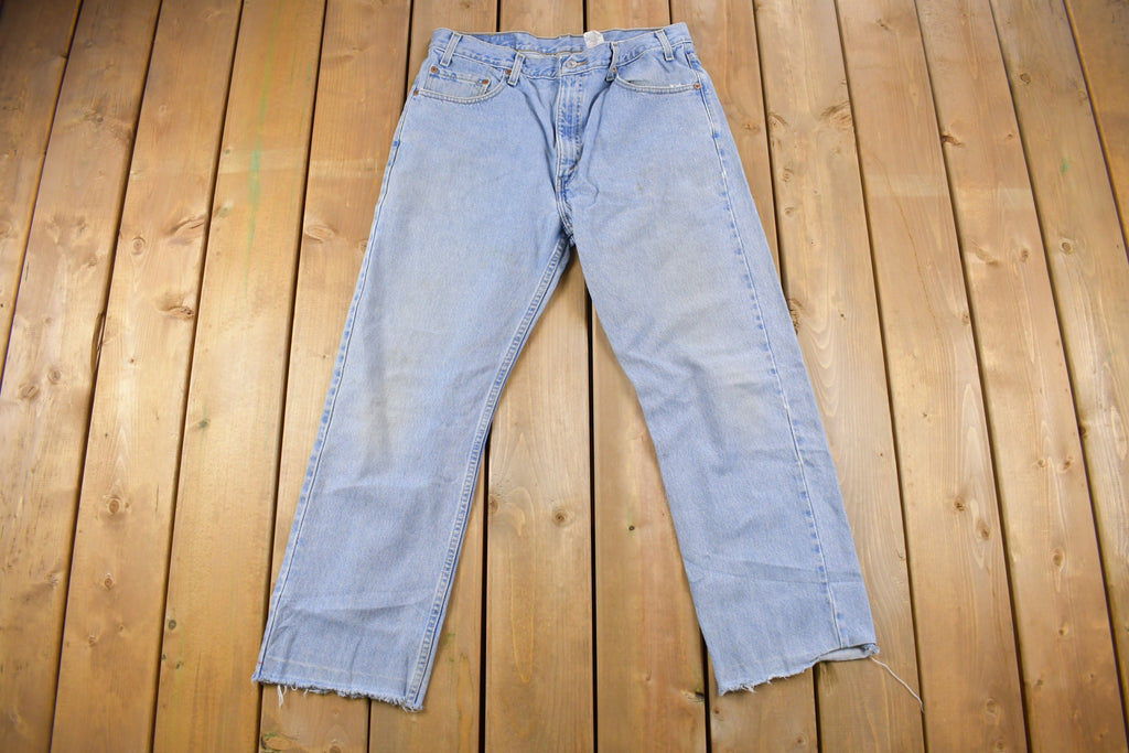 Vintage 1990s Levi's 505 Red Tab Chopped Denim Jeans Size 32 x 27