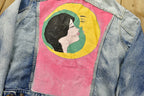 Vintage 1990s Levi's Acid Wash Custom Painted Denim Jean Jacket
