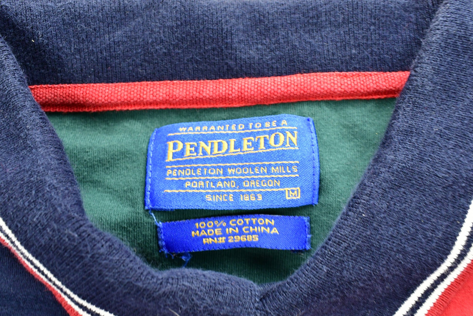 Vintage Pendleton Color Block Button Up Polo Shirt
