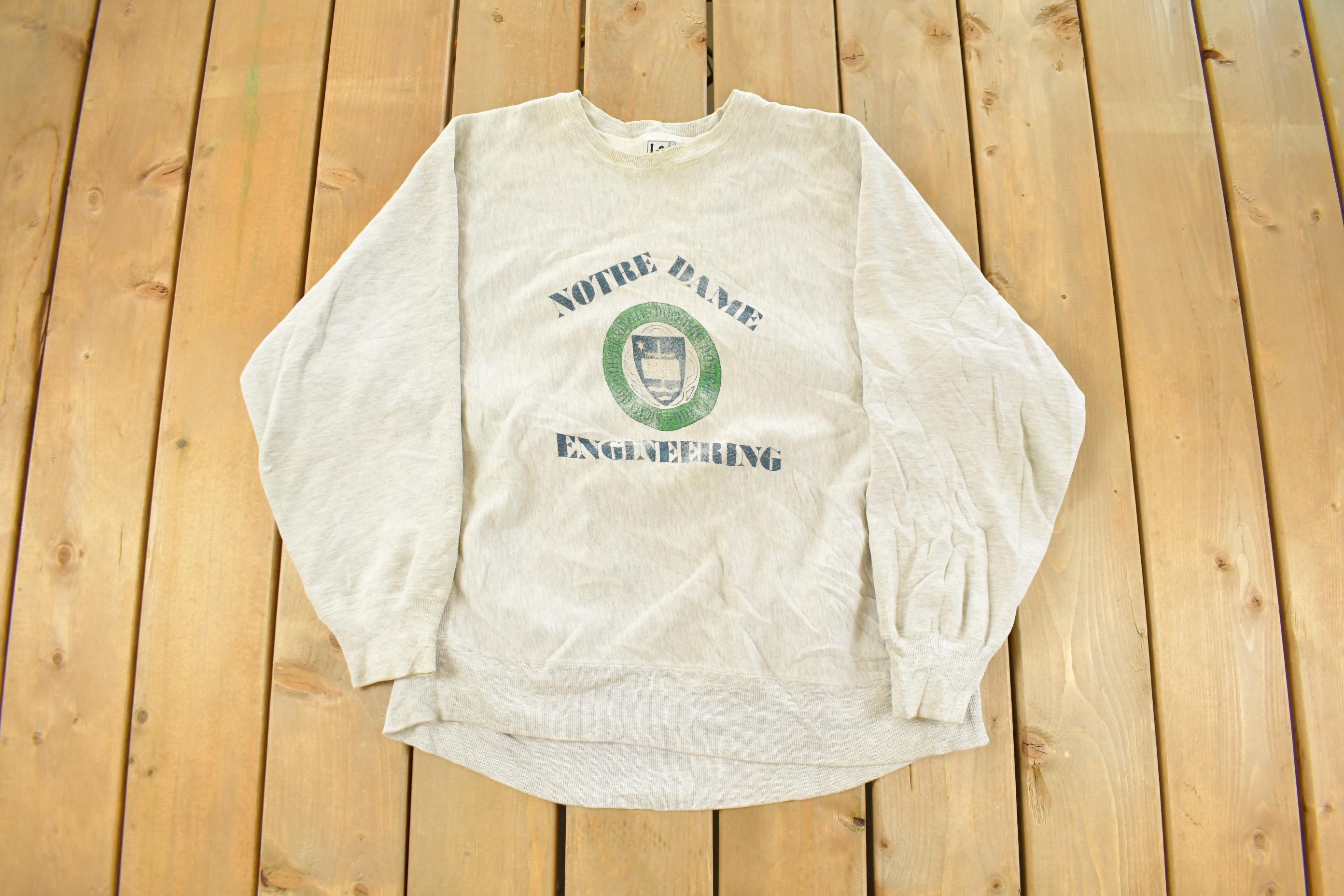 Vintage 1990s University Of Notre Dame Engineering Lee Cross Grain Crewneck Sweatshirt Men's XL