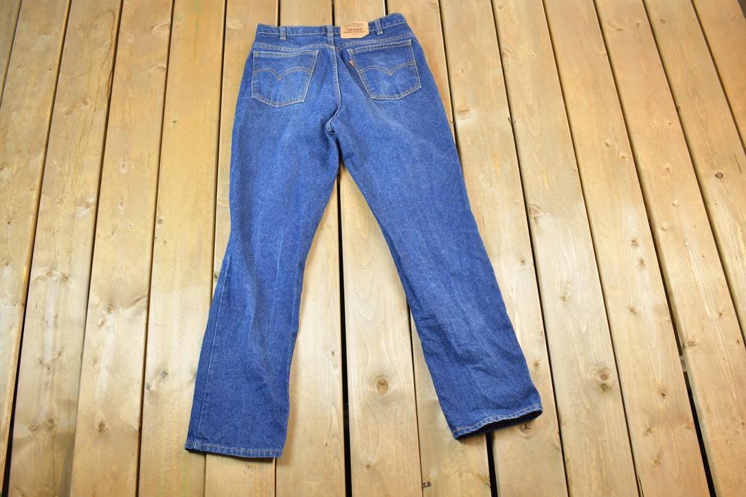 Vintage 1970s Levi Strauss Orange Tab 619 Dark Wash Denim Jeans Size 33 x 32