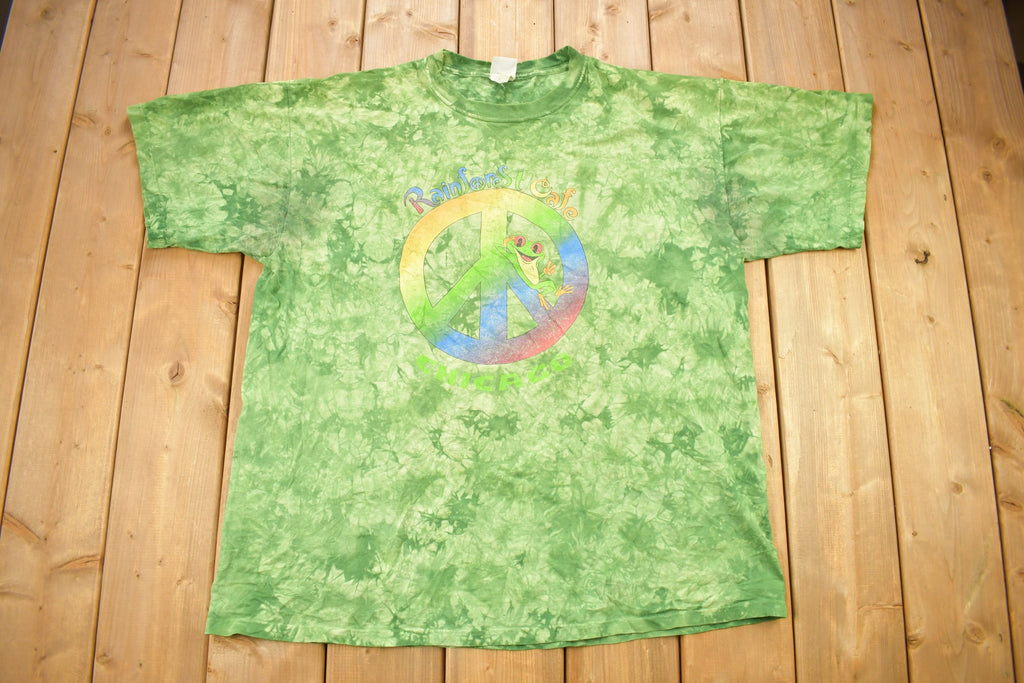Vintage 1990s Rain Forest Café Chicago Souvenir Tie Dye T Shirt