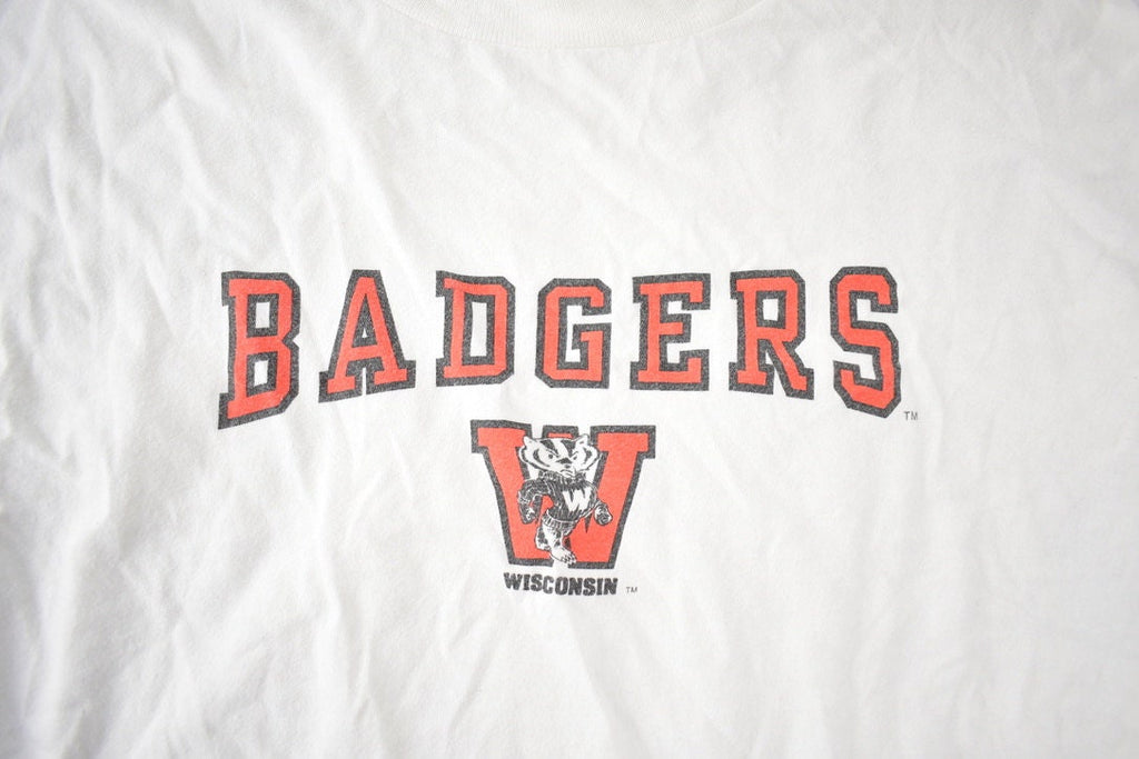 Vintage 1990s Wisconsin Badgers Collegiate Graphic T-Shirt Made In USA