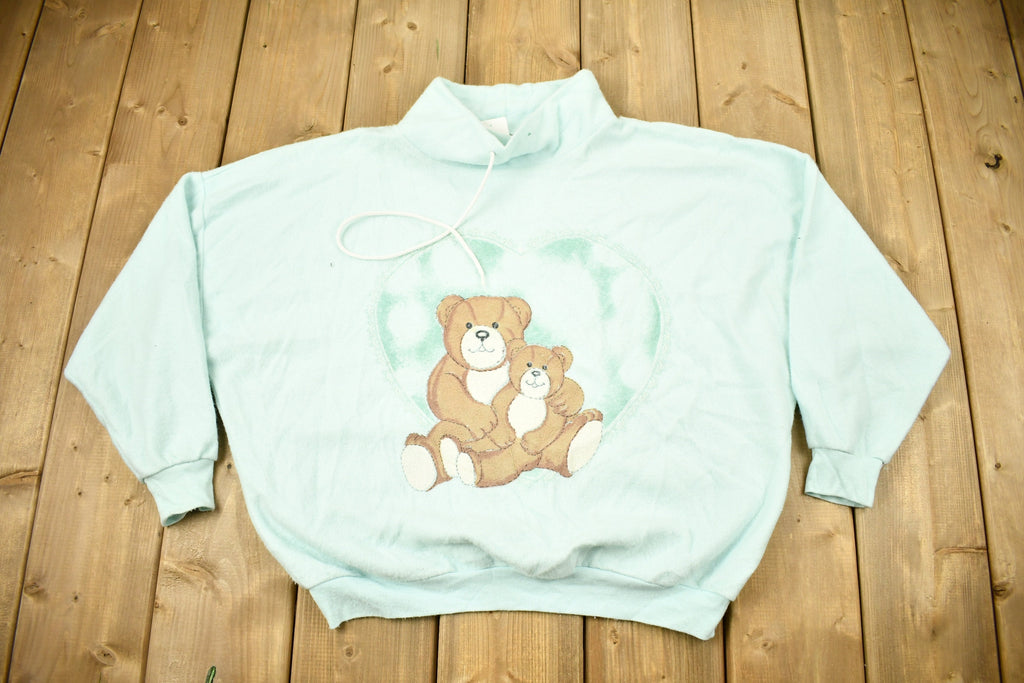 Vintage 1990s Teddy Bears And Hearts Cute Graphic Sweater