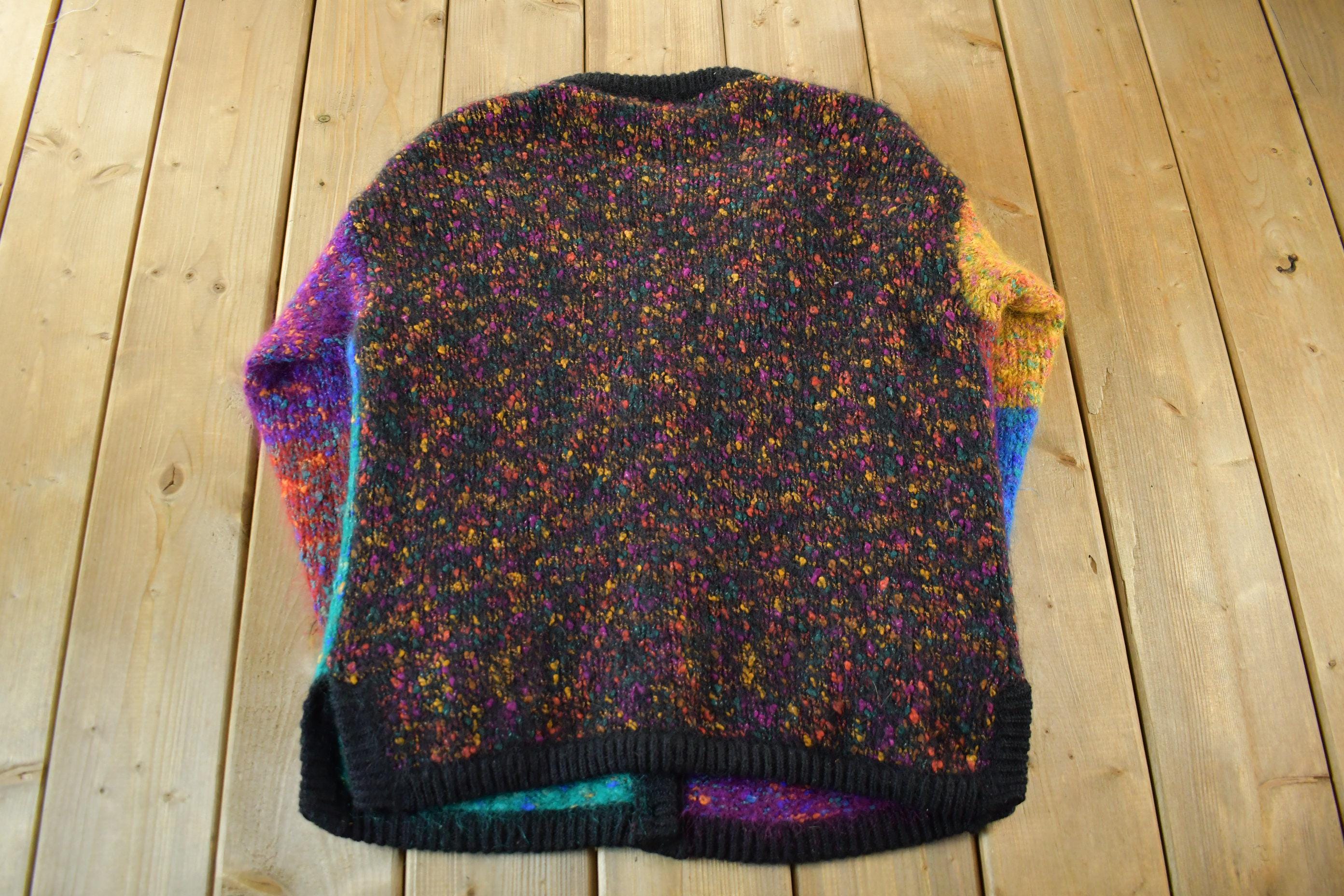 Vintage 1990s Carole Little Mohair Knit Cardigan Sweater