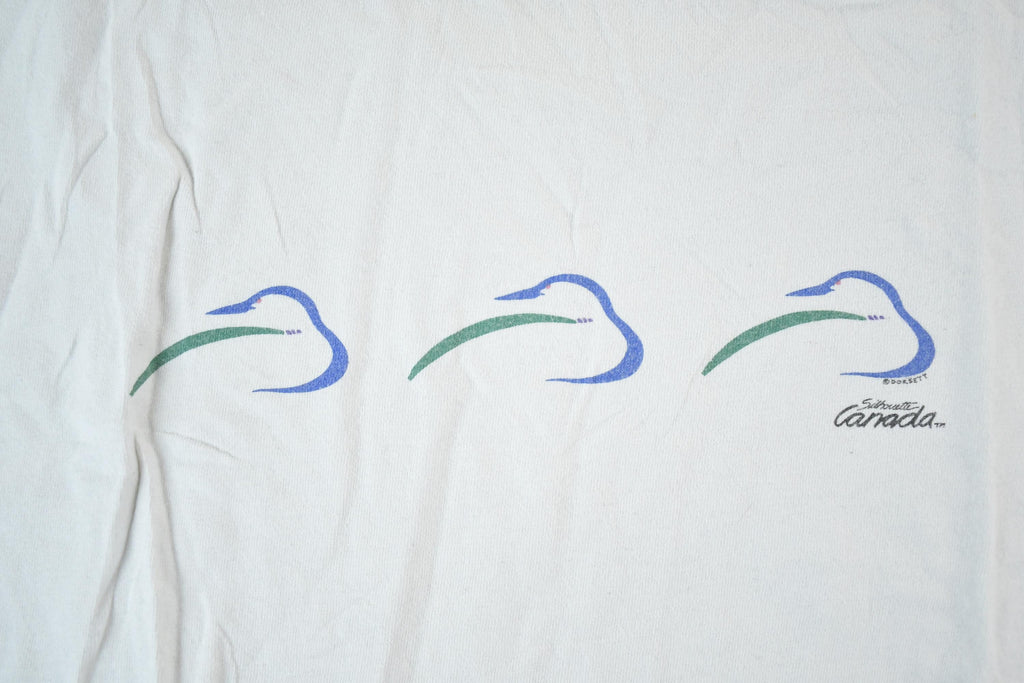 Vintage 1990s Canada Ducks Souvenir Single Stitch Graphic Print T-Shirt Made In Canada