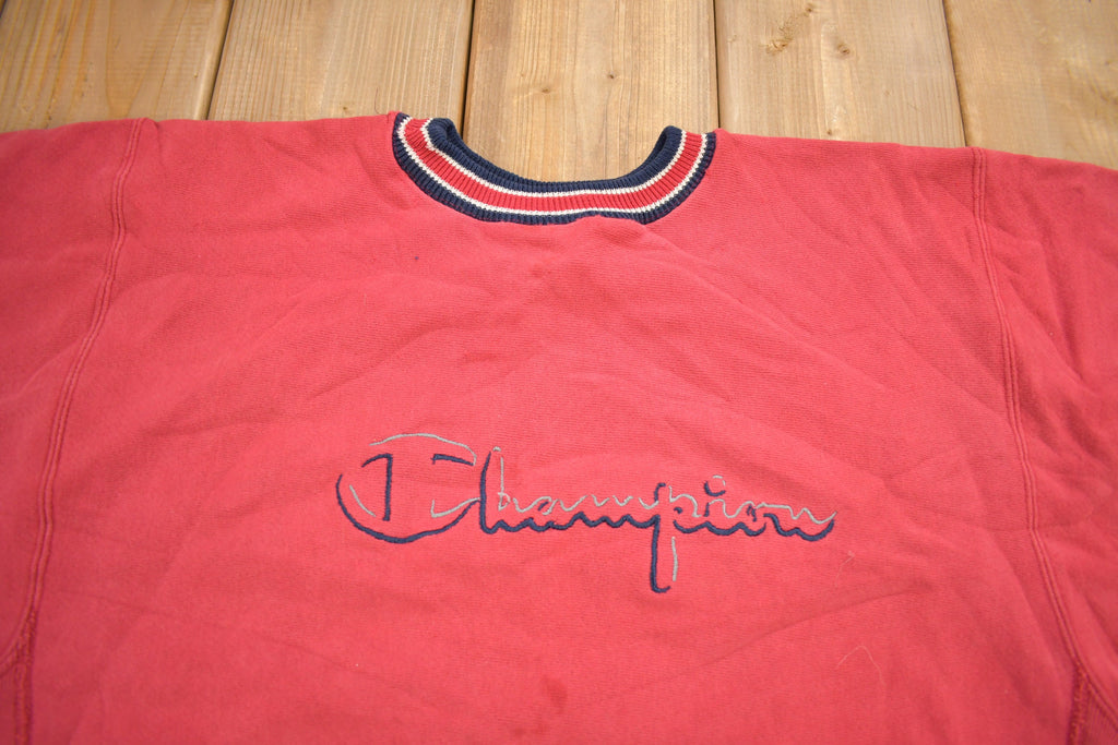 Vintage 1990s Champion Reverse Weave Embroidered Logo Crewneck Sweatshirt