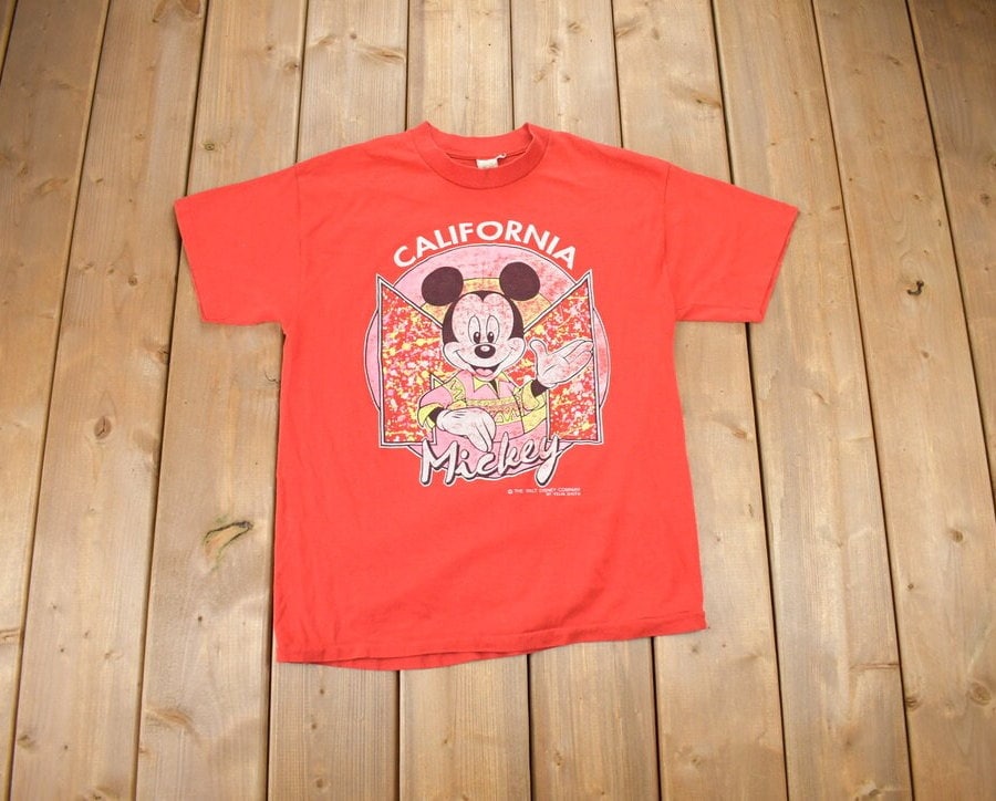 Vintage 1980s Mickey Mouse Disney California Cartoon Promo T-Shirt