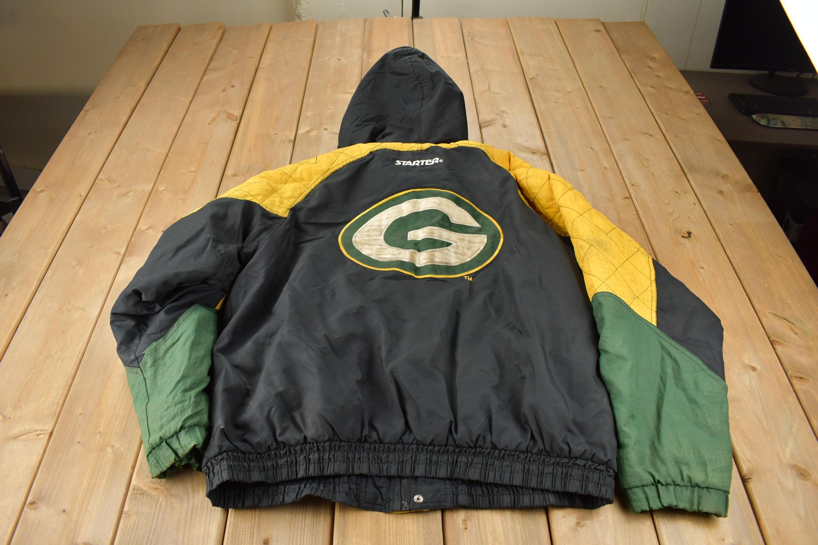 Vintage 1990s Green Bay Packers NFL Starter Pro Line Quarter Zip Jacket