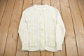 Vintage 1980s Cable Knit Acrylic Cardigan Sweater