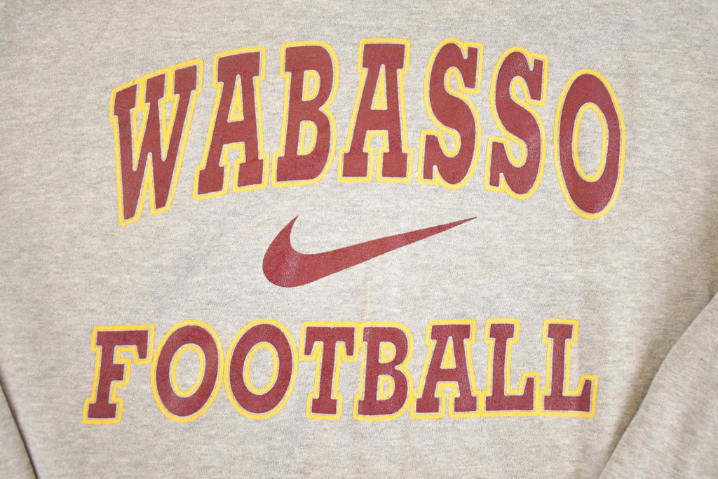 Vintage Y2K Wabasso Football Middle Swoosh Nike Crewneck Sweatshirt Men's XL / Swoosh Logo / Minimalist / Made in USA / 2000s Nike Sweater