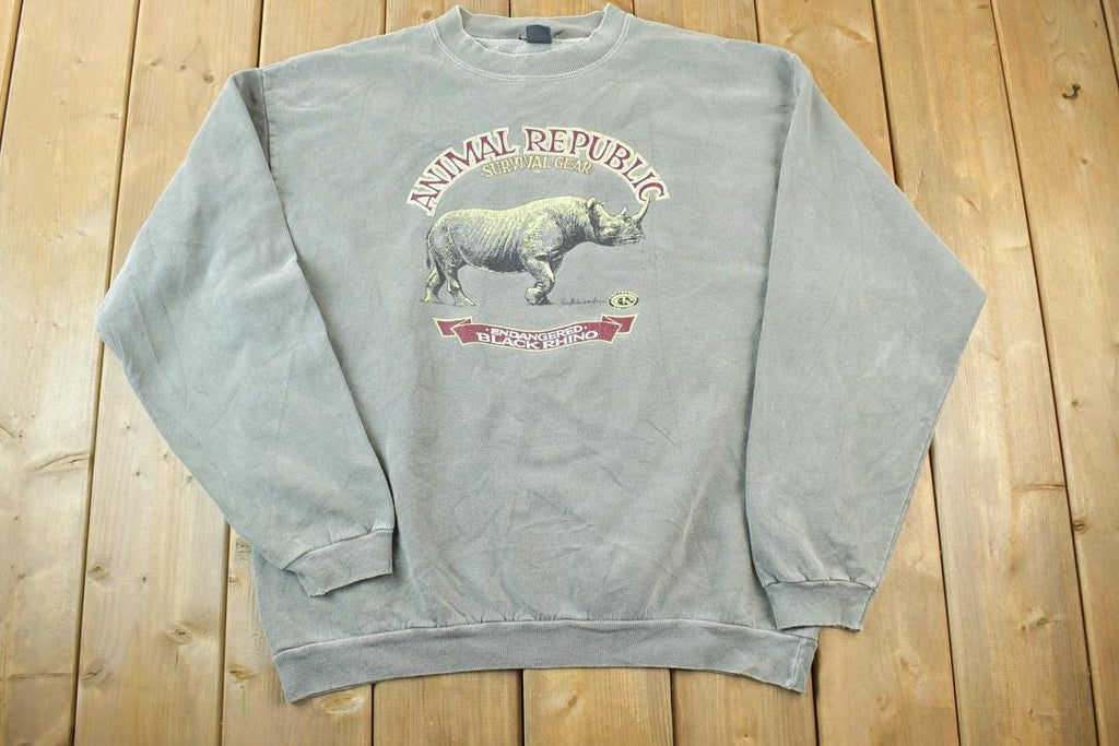 Vintage 1990s Endangered Black Rhino