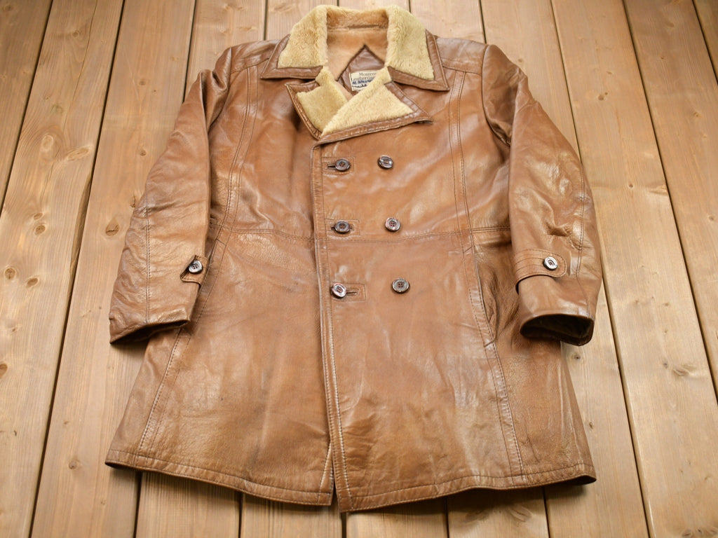 Vintage 1980s Sears Leather Fur Jacket