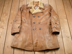 Vintage 1980s Sears Leather Fur Jacket