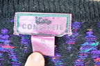 Vintage 1990s Concrete Abstract pattern Half Button Cardigan Knit Sweater