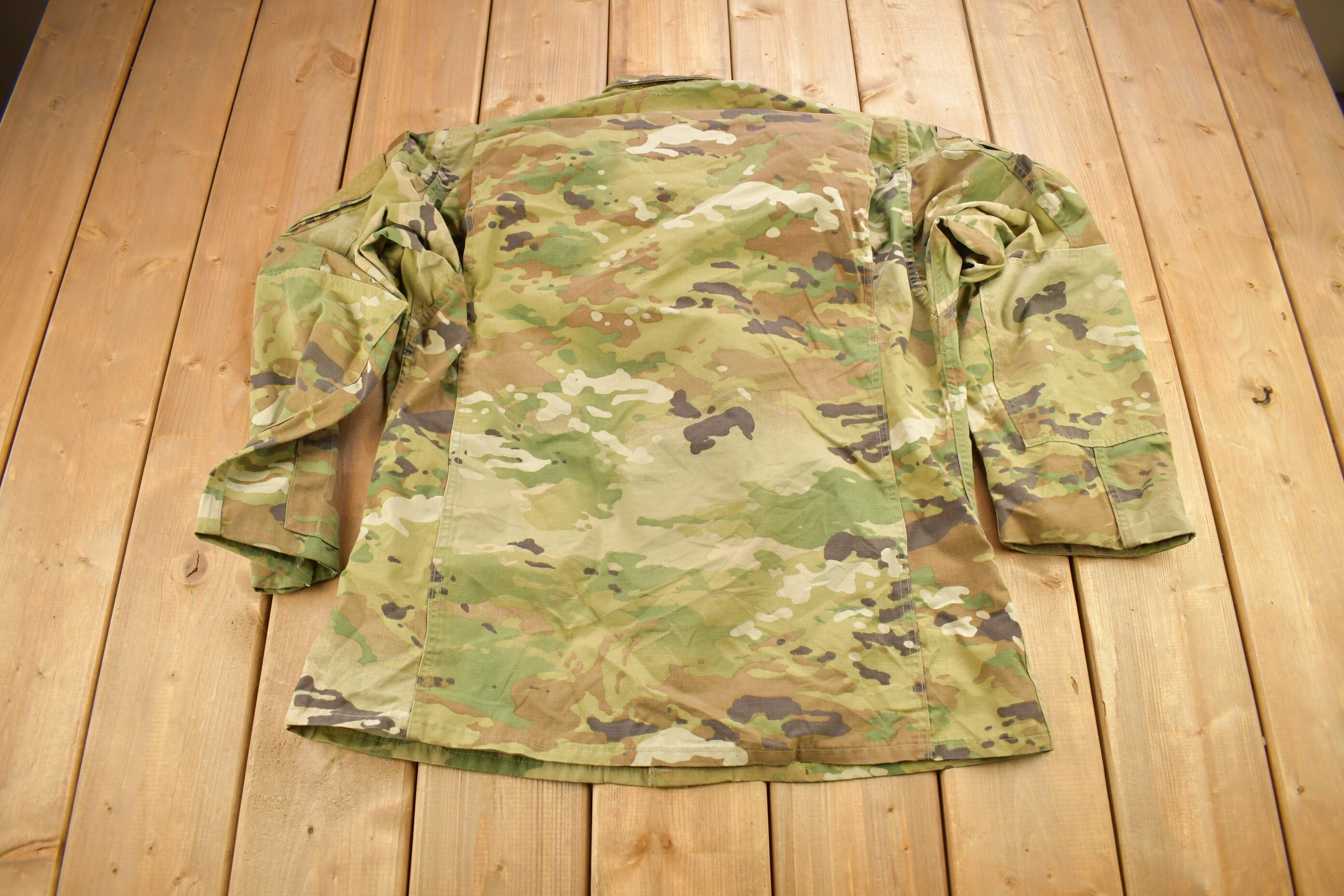 Vintage Military Camouflaged Button Up Shirt