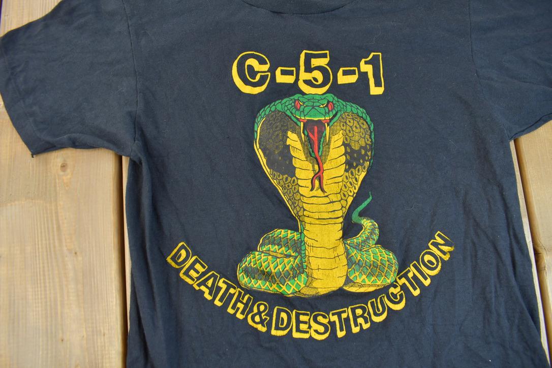 Vintage 1980s C-5-1 Death & Destruction Single Stitch Graphic T-Shirt