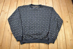 Vintage 1990s Croft & Barrow Patchwork Knitted Crewneck Sweater