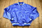Vintage 1980s Dells Track Snap Button Satin Swingster Windbreaker Jacket