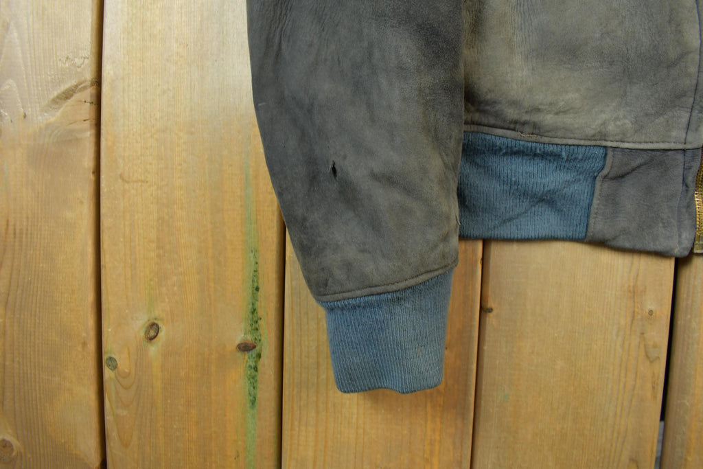 Vintage 1960s CRAFT Sportwear Suede Leather Bomber Jacket  Distressed Leather  Made In Canada  True Vintage