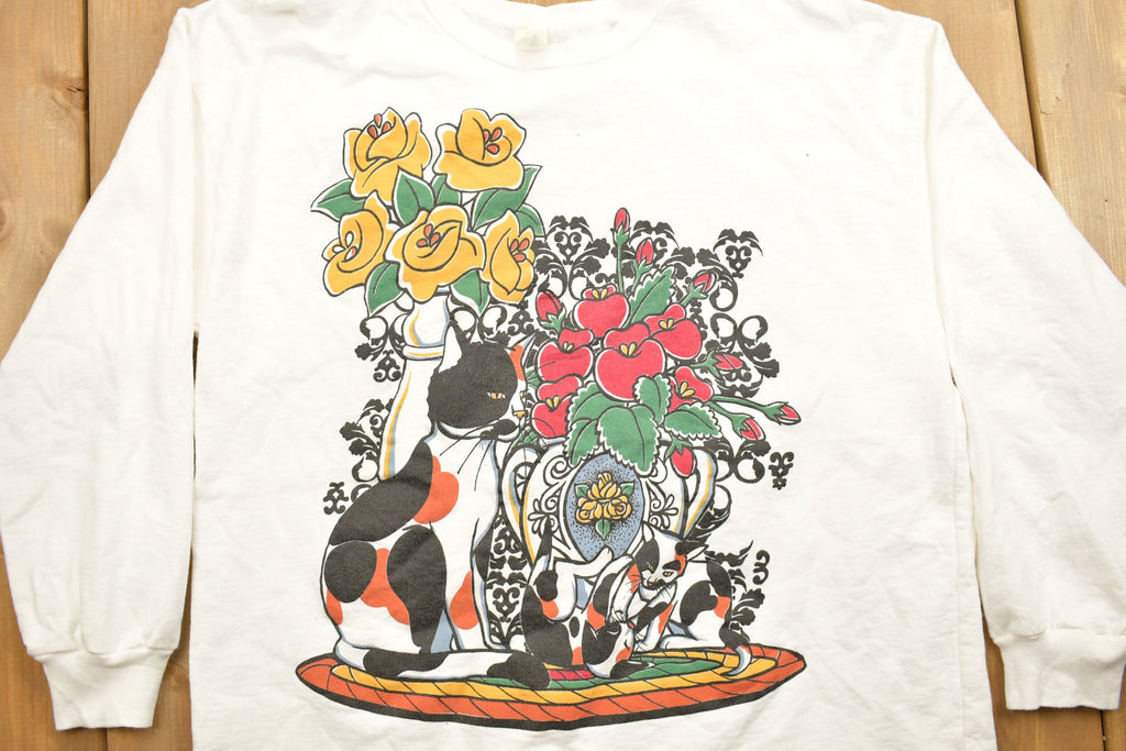 Vintage 1990s Floral Graphic Crewneck Sweater