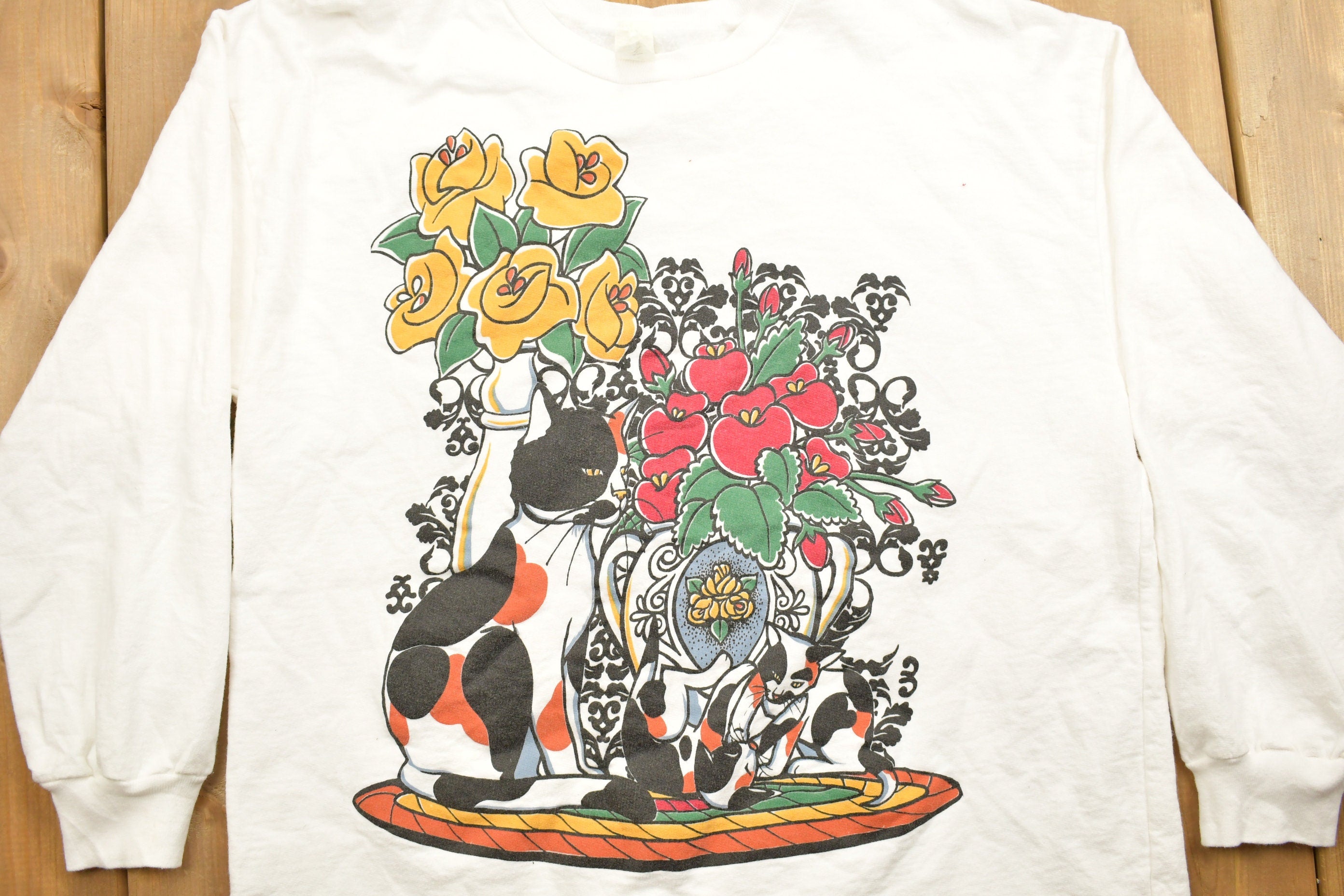 Vintage 1990s Floral Graphic Crewneck Sweater