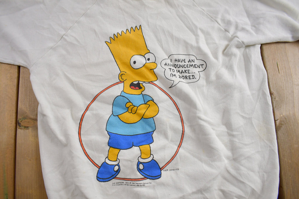 Vintage 1990 Bart Simpson Graphic Crewneck Sweatshirt