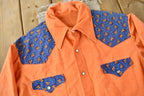 Vintage 1980s Western Style Embroidered Snap Button Up Shirt
