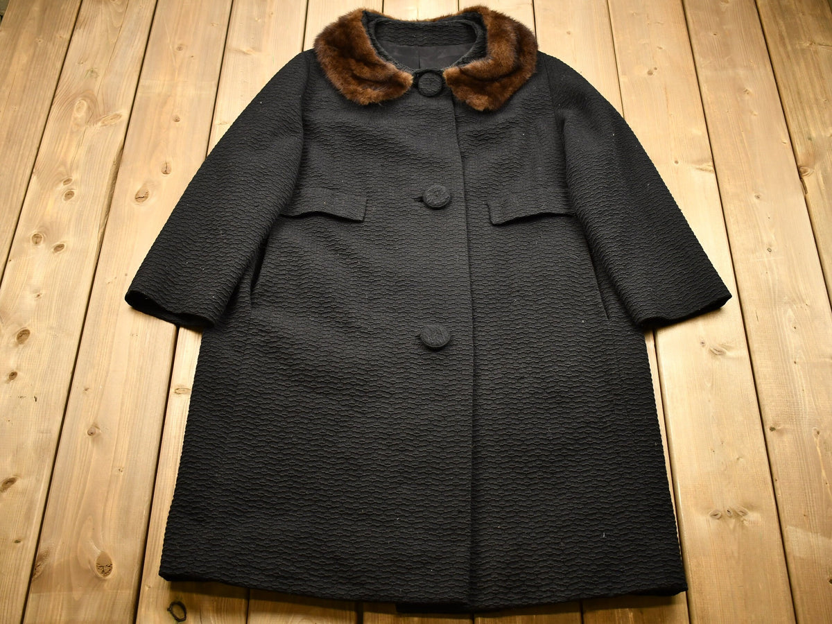 Vintage 1960s Fortsman Full Length Fur Collar Coat