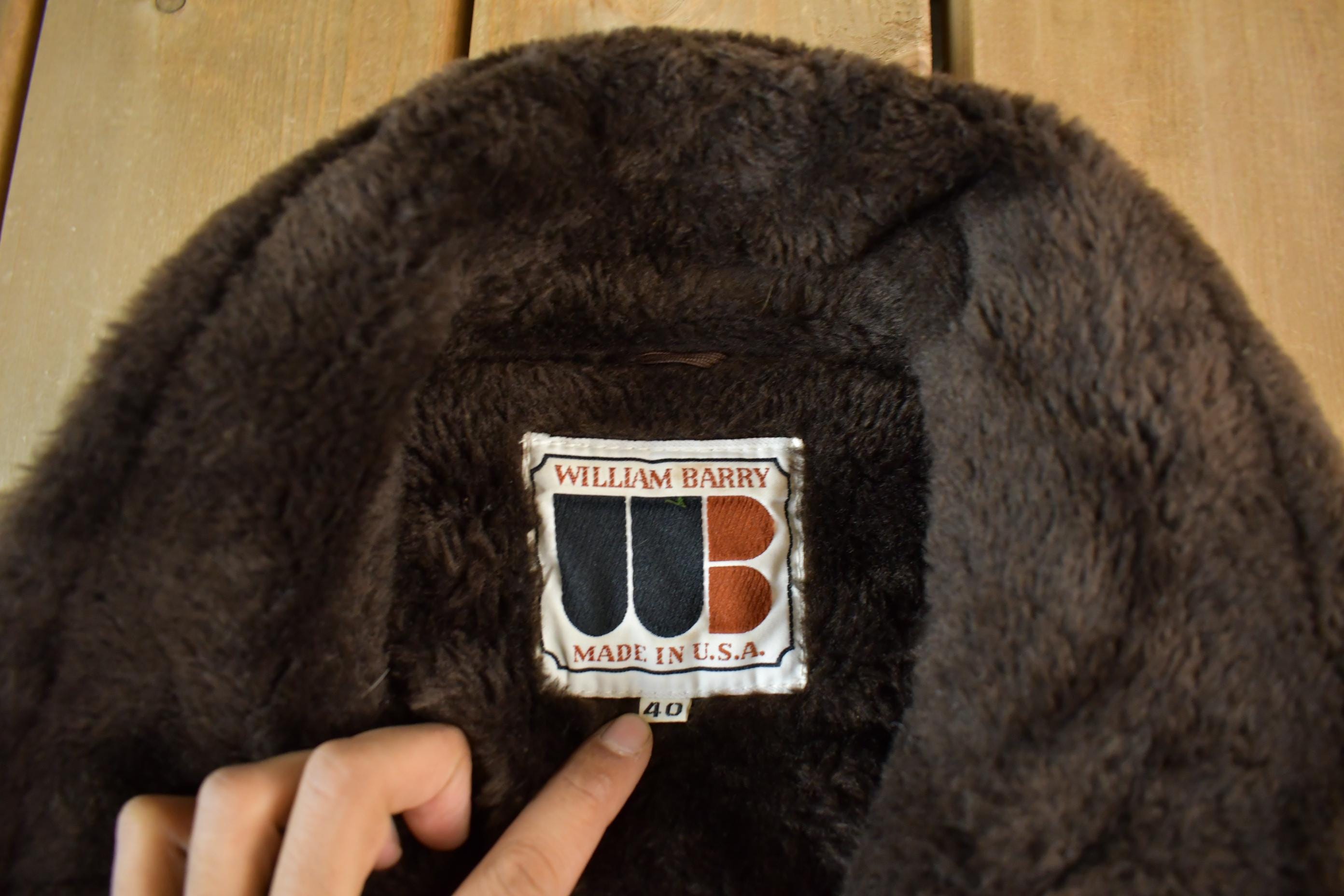 Vintage 1970s William Barry Fur Lined Jacket Men's Medium