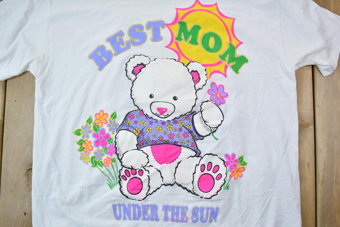 Vintage 1990s Best Mom Under The Sun Teddy Bear Graphic T-Shirt