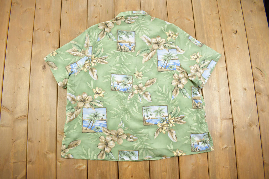 Vintage 1990s Bon Worth Hawaiian Floral Button Up Shirt