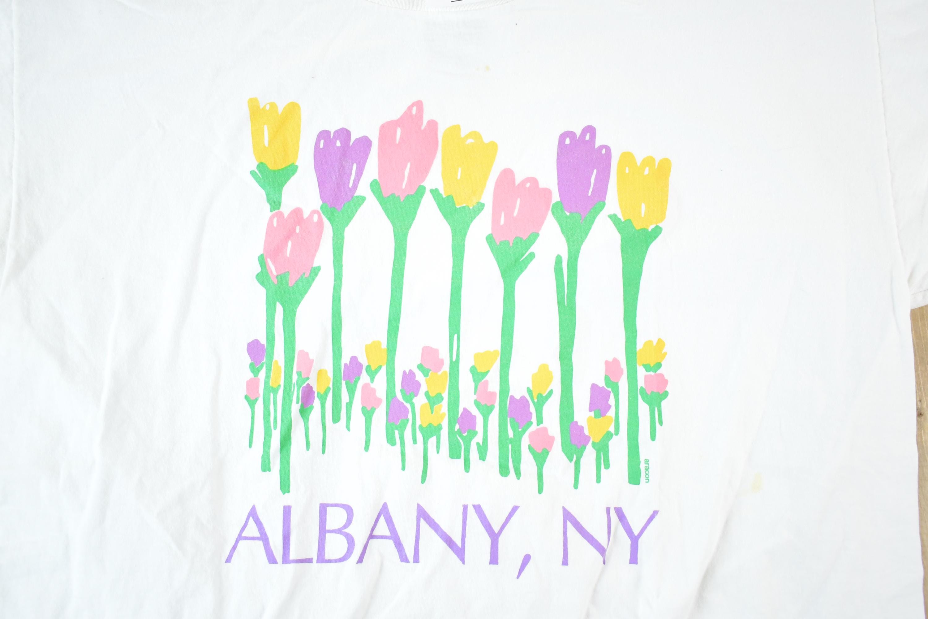 Vintage 1990s Pushing Daisies Albany New York Souvenir T-Shirt Women's XL
