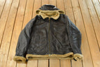 Vintage 1990s Ziptex Leather Faux Shearling Jacket Men's 2XL