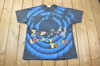 Vintage 1992 Looney Tunes All Over Print Spiral T-Shirt
