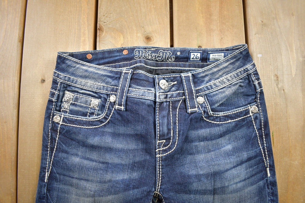 Vintage Y2K Miss Me Bedazzled Low Rise Jeans Size 26x34