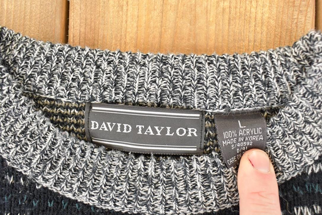 Vintage 1990s David Taylor Knit Sweater Men's L