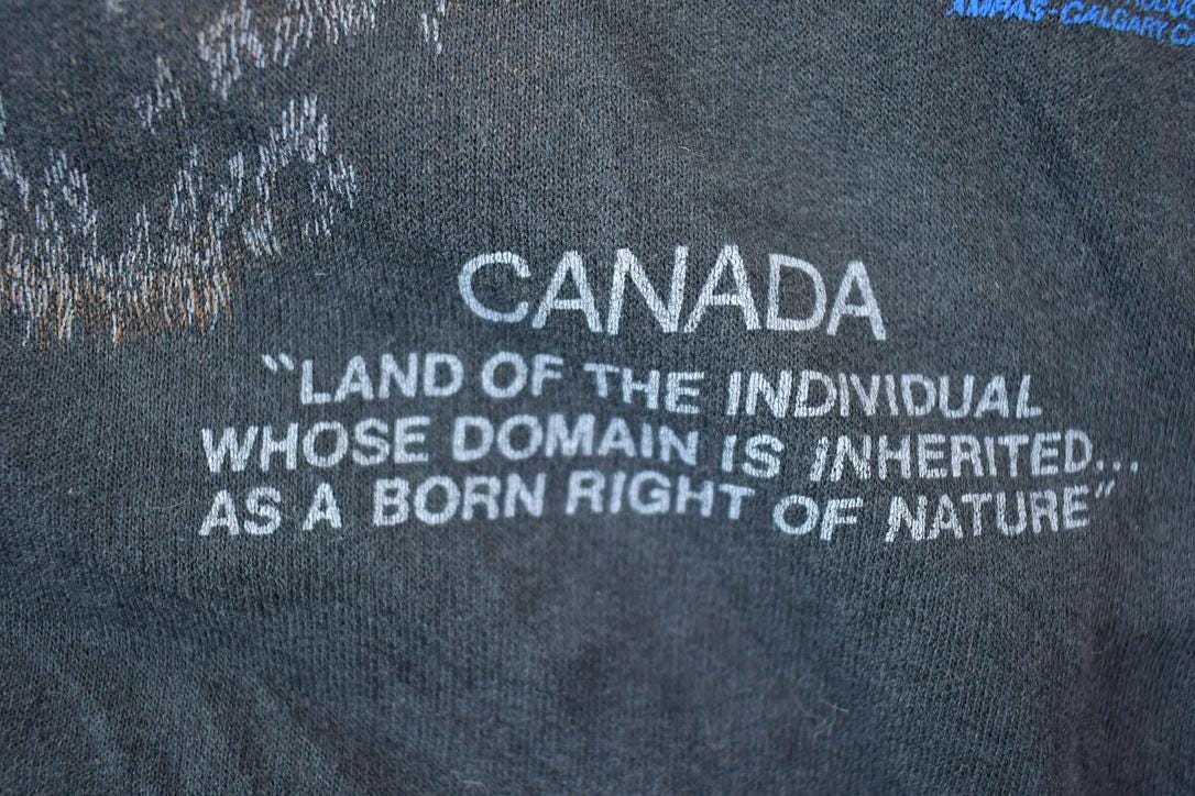 Vintage 1990s Neon Canadian Bear Crewneck Sweatshirt / 90s Crewneck / Souvenir Sweater / Streetwear / Travel And Vacation