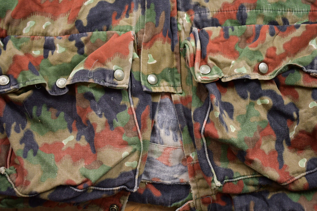 Vintage 1990s Alpenflage Camo Canvas Hooded Jacket