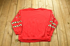 Vintage 90's Christmas Reindeer Graphic Crewneck Sweater , Made In USA , Winter Wear , Festive Graphic Print , Holiday Time